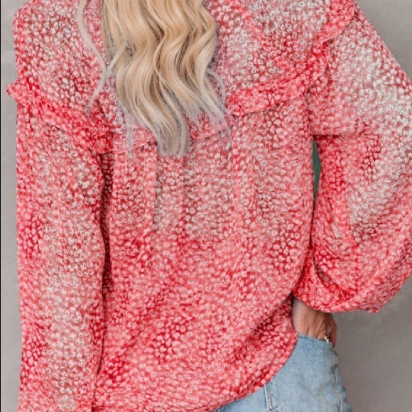 Red Ruffle blouse - Picture 4 of 4